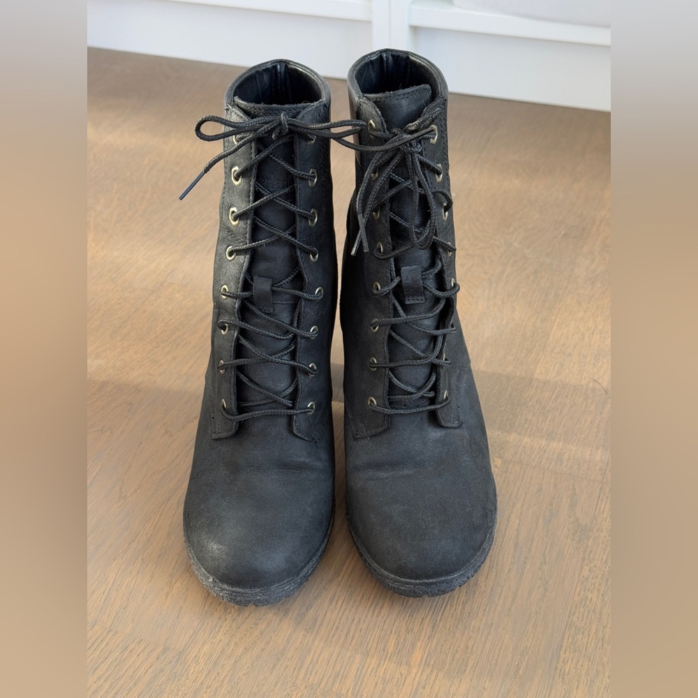 TIMBERLAND 8432A WOMEN'S EARTHKEEPERS GLANCY 6''  BOOTS BLACK 100% AUTH US 8